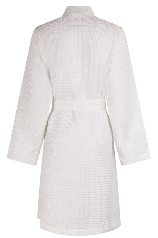Wafel badjas kort Livello Nature White achterzijde