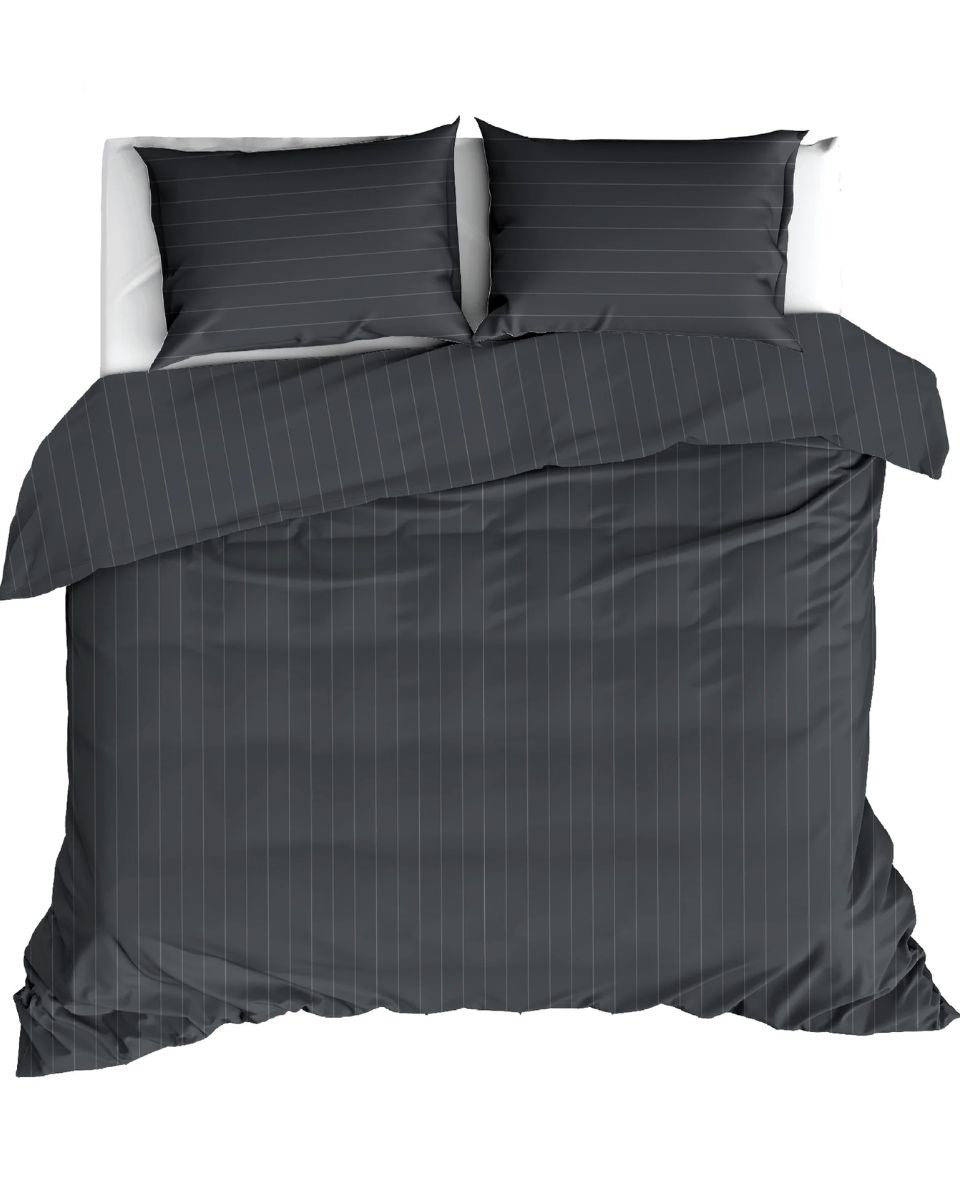 Dekbedovertrek Livello Pinstripe Antraciet