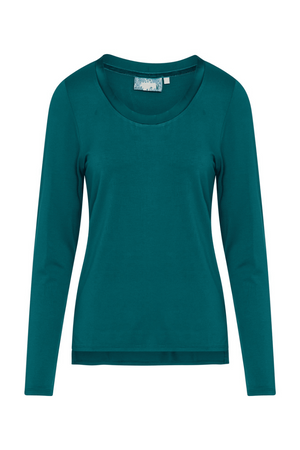Top Lange Mouw Luyza Uni Deep Sea Blue