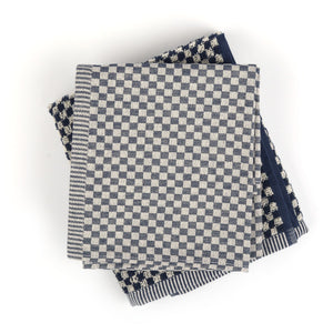 Theedoek Bunzlau Castle Small Check Dark blue