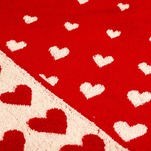 Keukendoek Bunzlau castle Hearts Red voor en achterkant