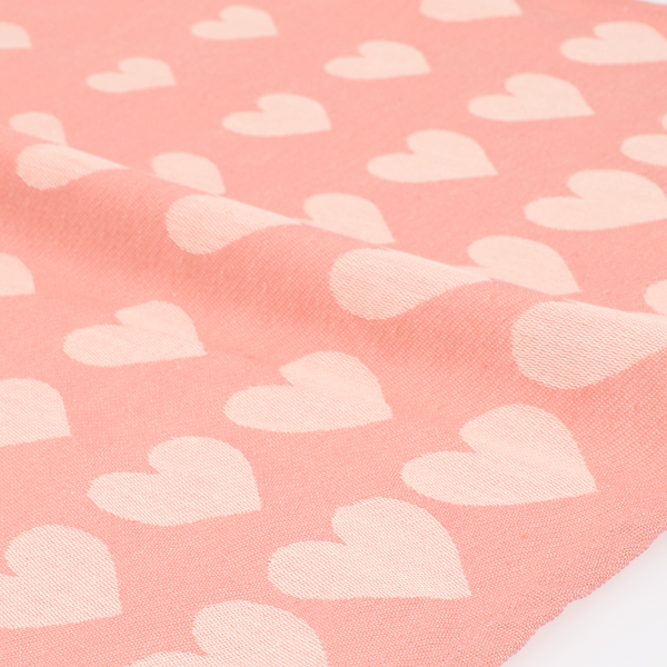 Theedoek Bunzlau Castle Hearts Pink