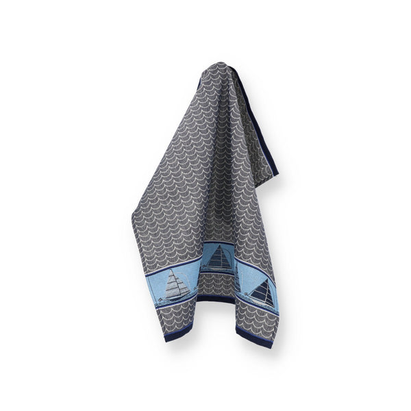 Theedoek Bunzlau Castle Boat Dark Blue Sfeer