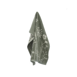 Keukendoek Bunzlau Castle  Wild Flowers Dark Green met ophanglus