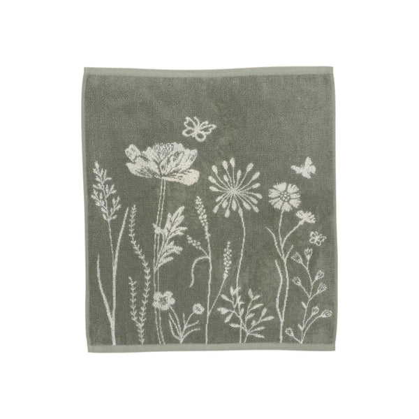 Keukendoek Bunzlau Castle  Wild Flowers Dark Green dessin in geheel