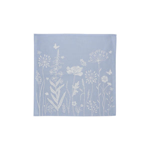 Theedoek Bunzlau Castle  Wild flowers Grey Blue  gehele afbeelding
