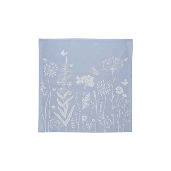 Theedoek Bunzlau Castle  Wild flowers Grey Blue  gehele afbeelding