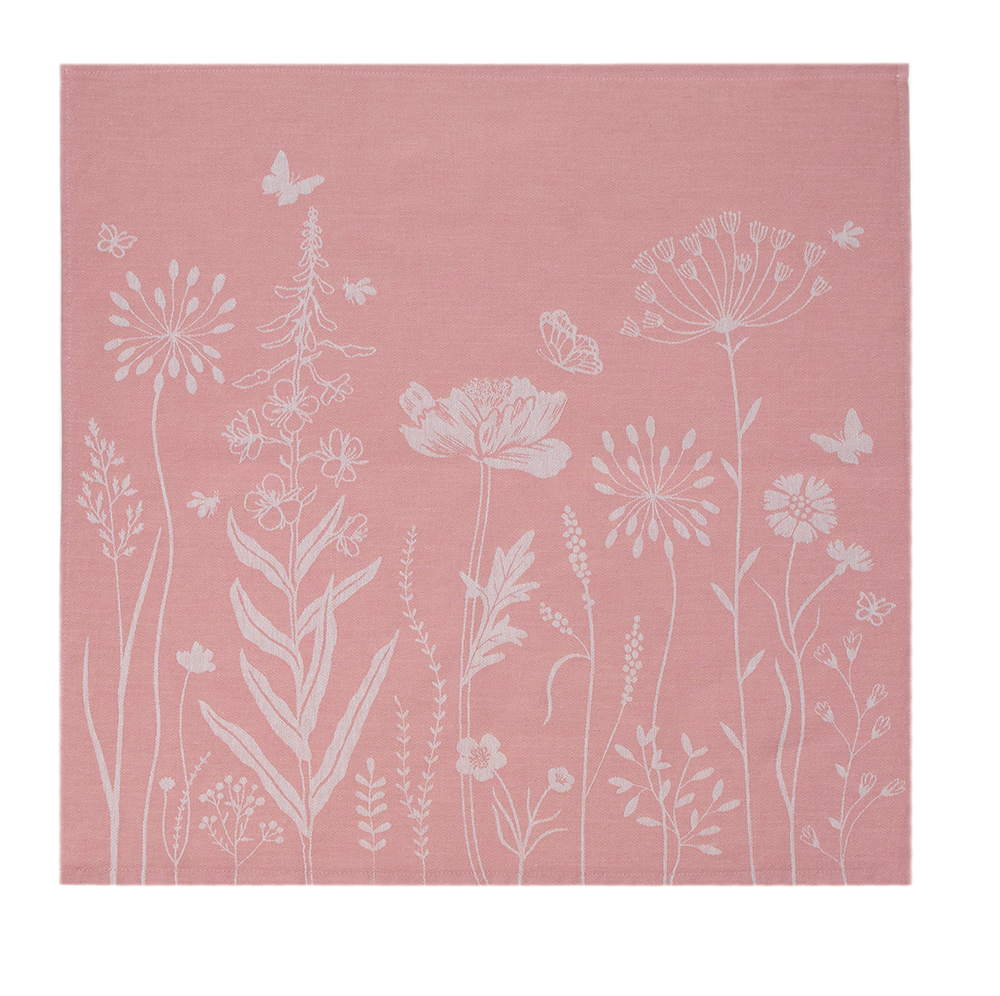 Theedoek Bunzlau Castle Wild Flowers Pink