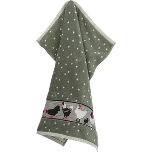 Keukendoek Bunzlau Castle Chickens Dark Green