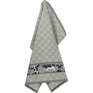 Theedoek Bunzlau Castle Cow Dark Green ophanglus