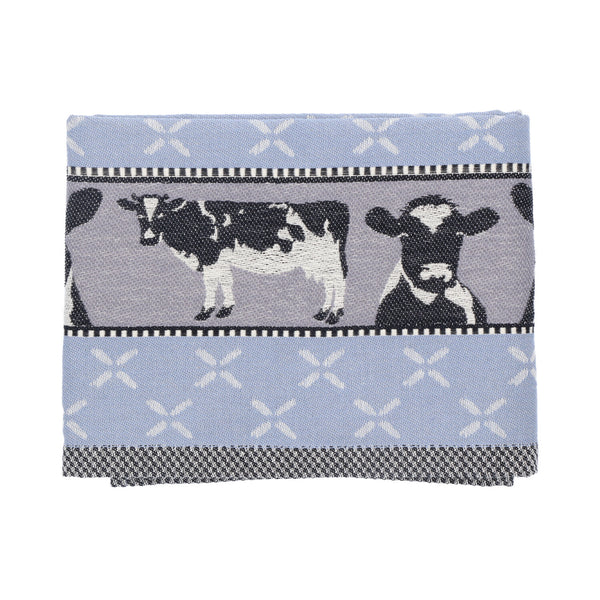 Theedoek Bunzlau Castle Cows Grey Blue