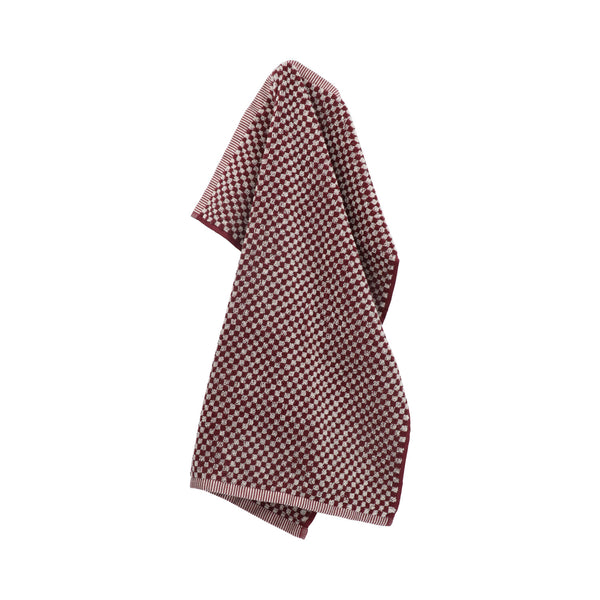 Bunzlau Castle Keukendoek Small Check Burgundy GOTS