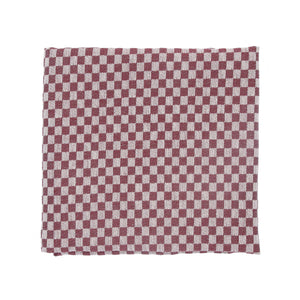 Bunzlau Castle Theedoek Small Check Burgundy GOTS