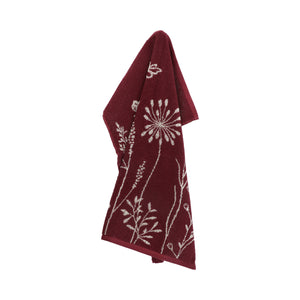 Bunzlau Castle Keukendoek Wild Flowers Burgundy GOTS