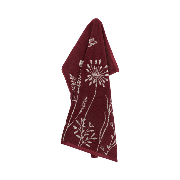 Bunzlau Castle Keukendoek Wild Flowers Burgundy GOTS
