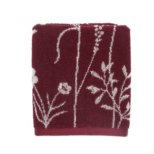 Bunzlau Castle Keukendoek Wild Flowers Burgundy GOTS