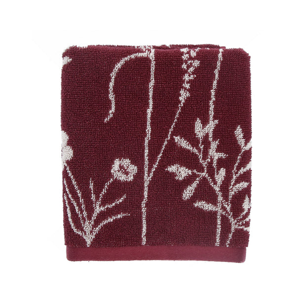 Bunzlau Castle Keukendoek Wild Flowers Burgundy GOTS