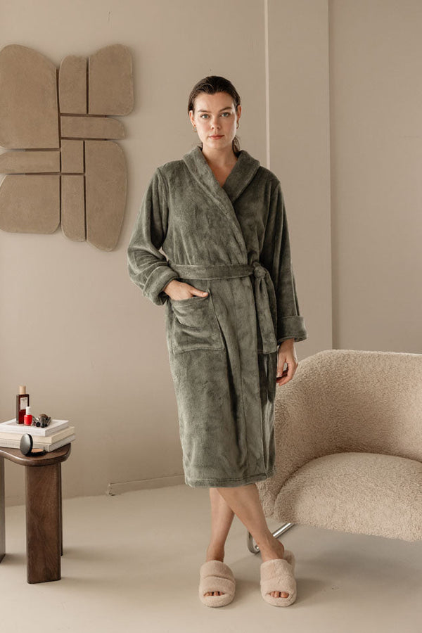Linolux Badjas Alva Green - Fleece