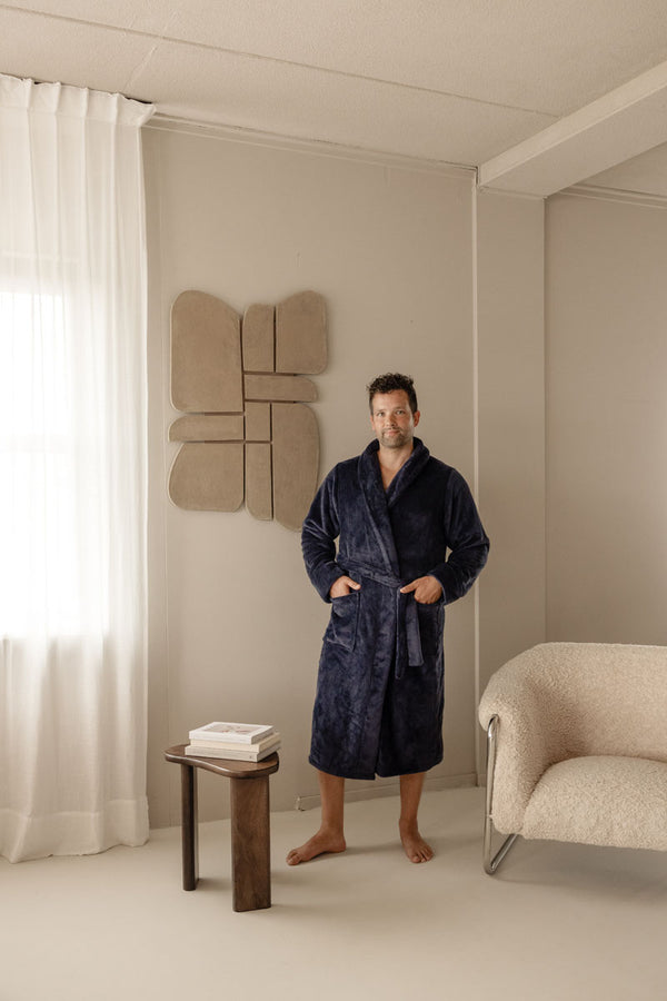 Linolux Badjas Alva Navy - Fleece