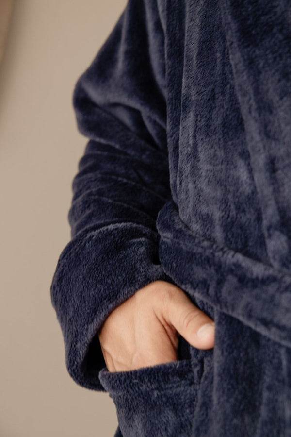 Linolux Badjas Alva Navy - Fleece