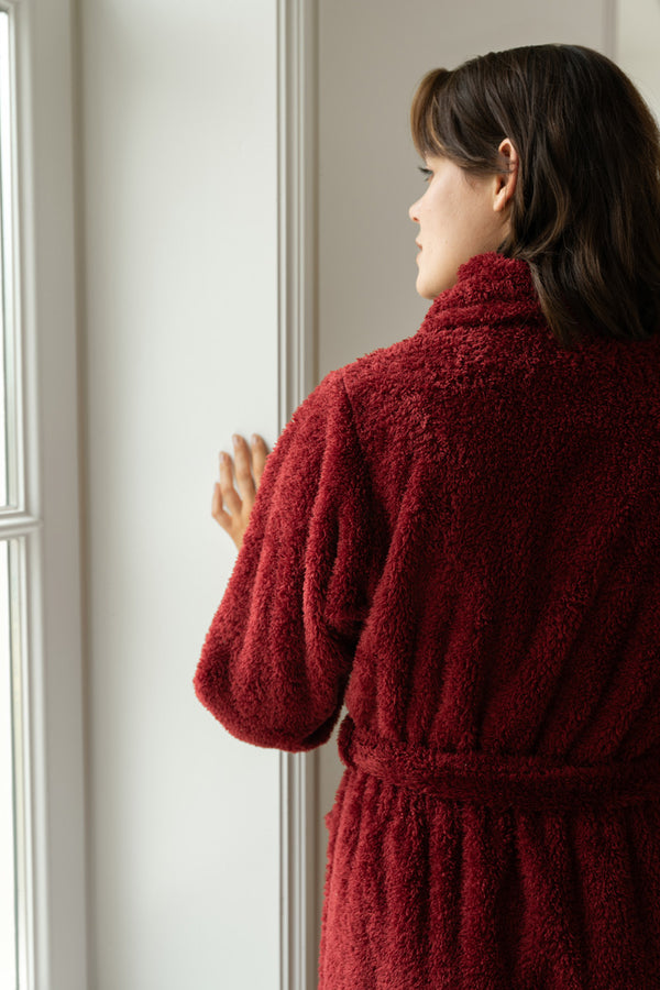 Linolux Badjas Noah Burgundy - Fleece