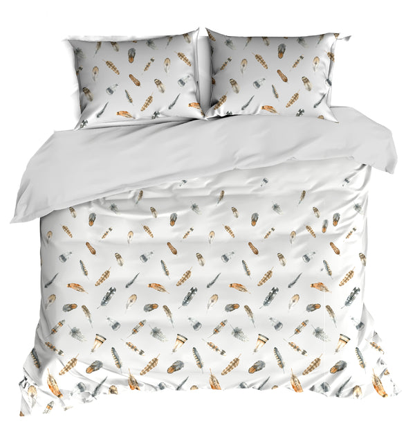 Linolux Dekbedovertrek Feathers Grey