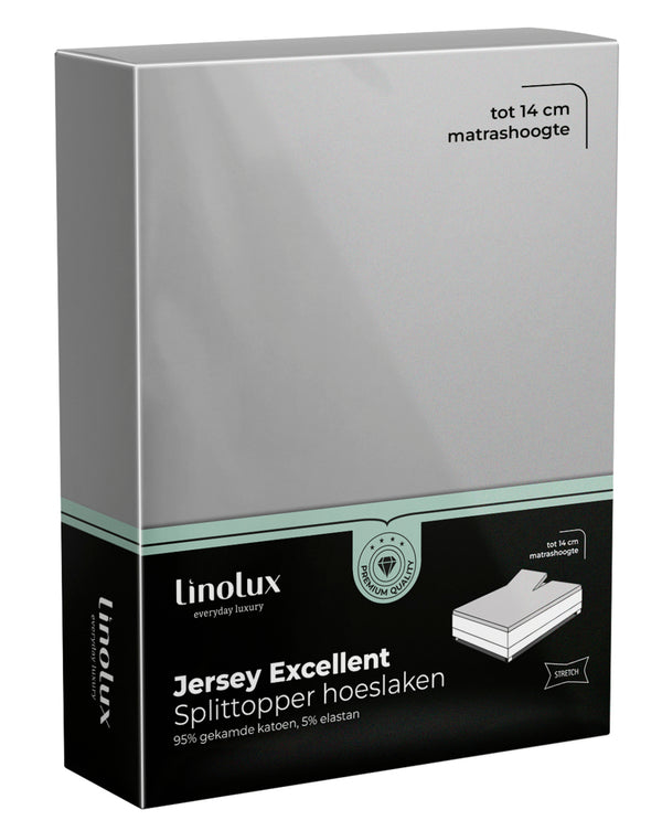 Splittopper Hoeslaken Linolux Jersey Excellent Light Grey
