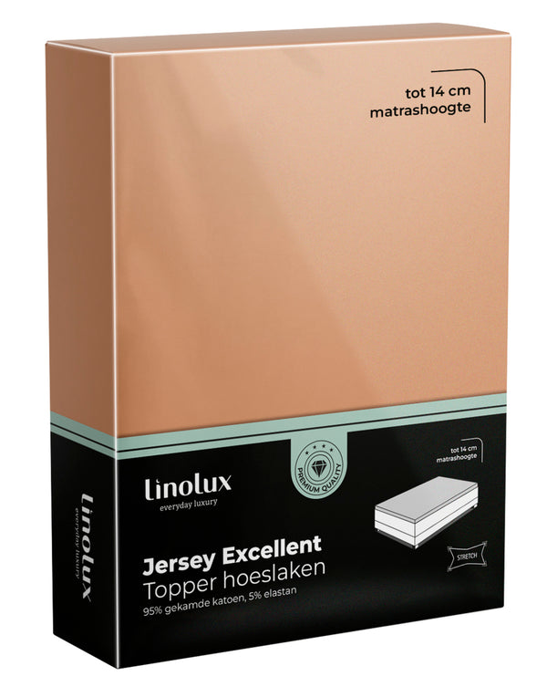 Topper Hoeslaken Linolux Jersey Excellent Caramel