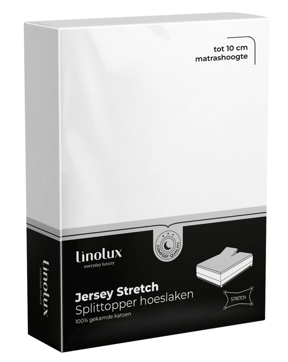 Splittopper Hoeslaken Linolux Jersey White