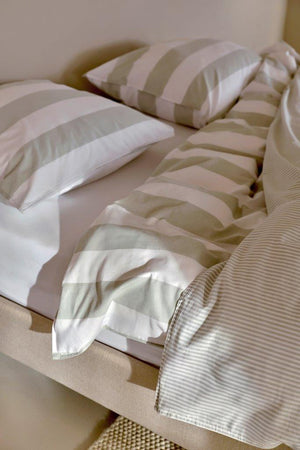 Dekbedovertrek Linolux Beach Stripe Mineral Green
