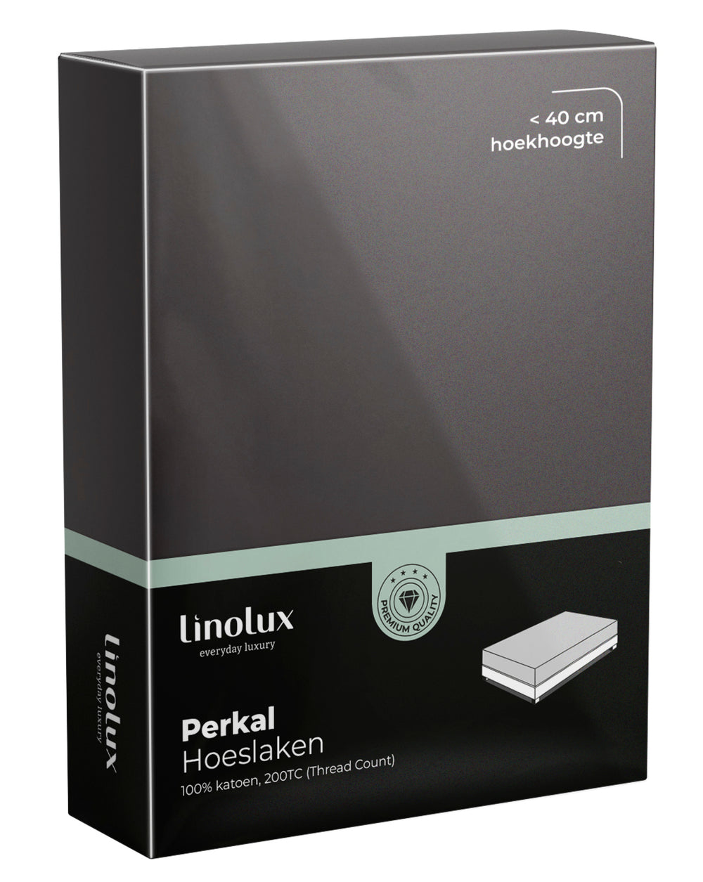Hoeslaken Linolux  Perkal Antracite