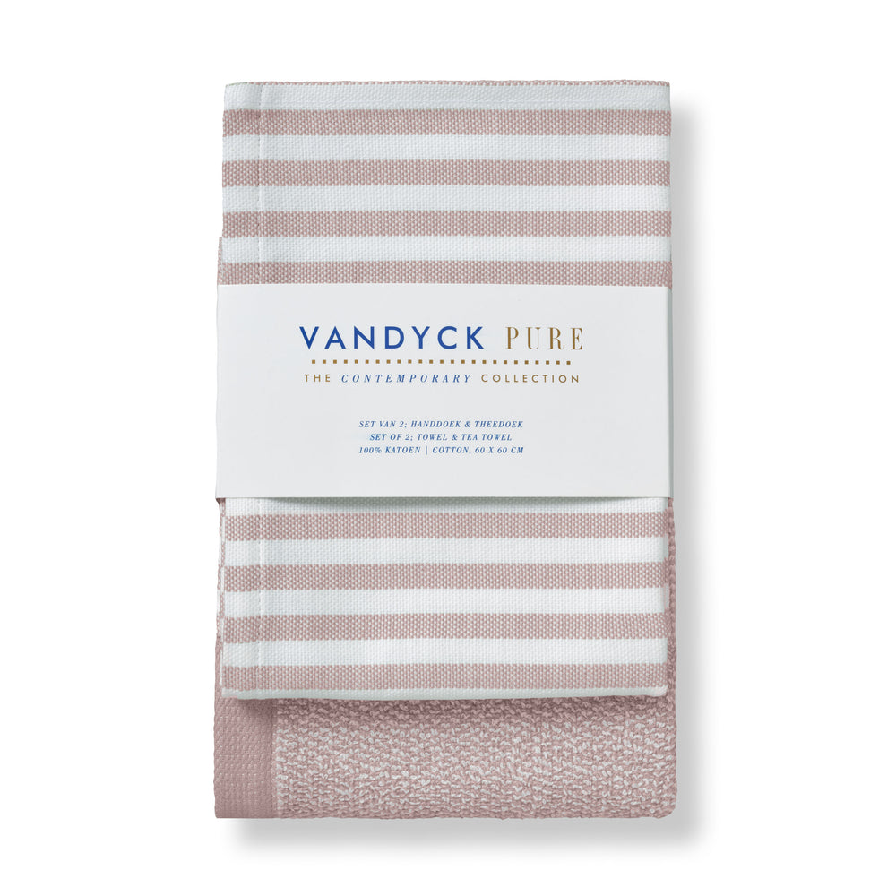 Vandyck Pure Kitchen Keukenset | Keuken- & Theedoek Seoia pink
