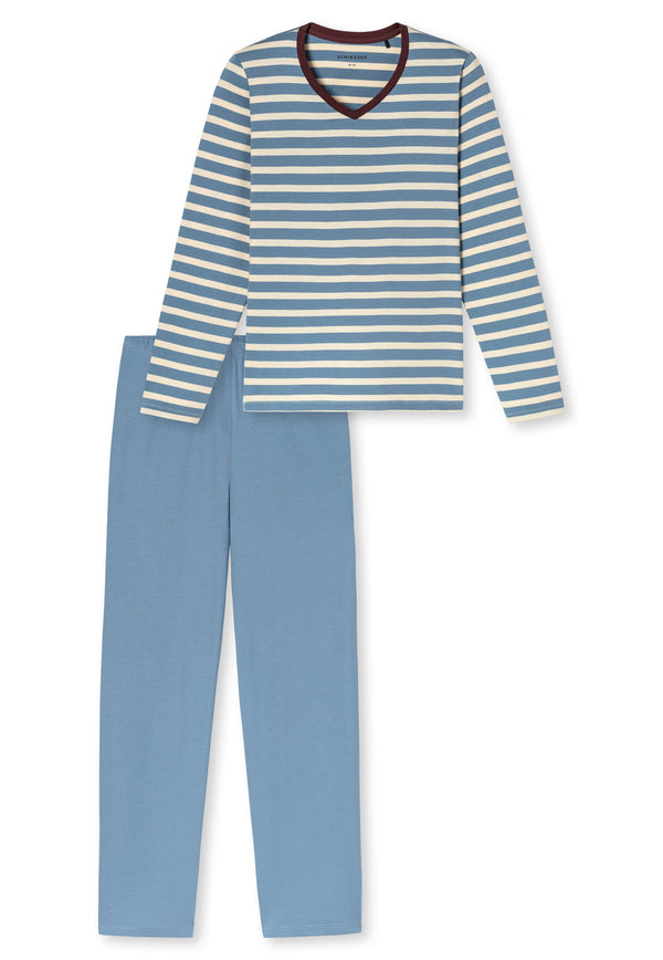 Schiesser Dames Pyjama 181756 Blue