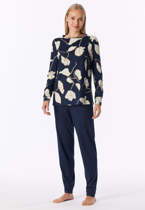 Schiesser Dames Pyjama 182019 Blauw
