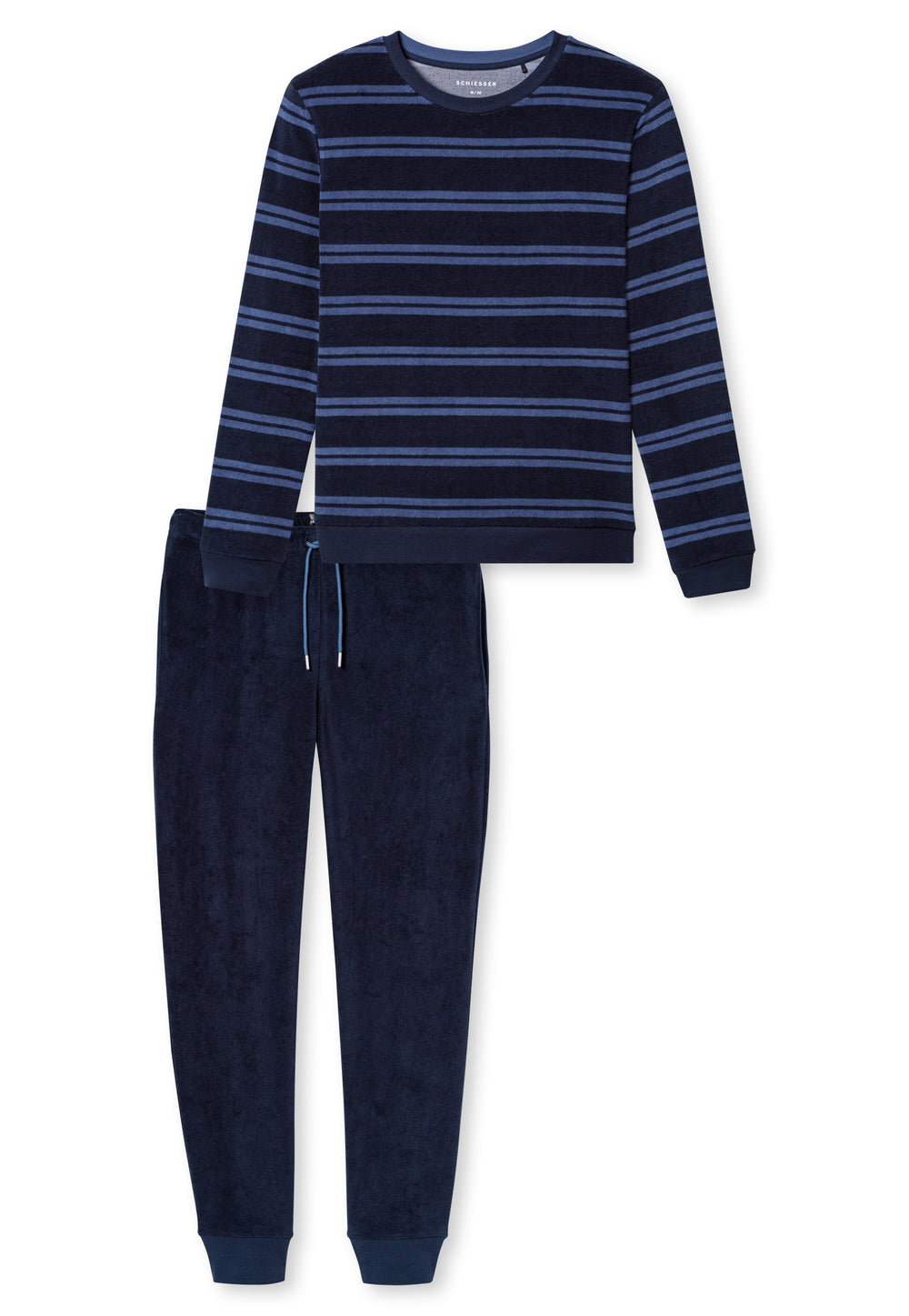 Schiesser Heren Pyjama 183940 Navy - badstof