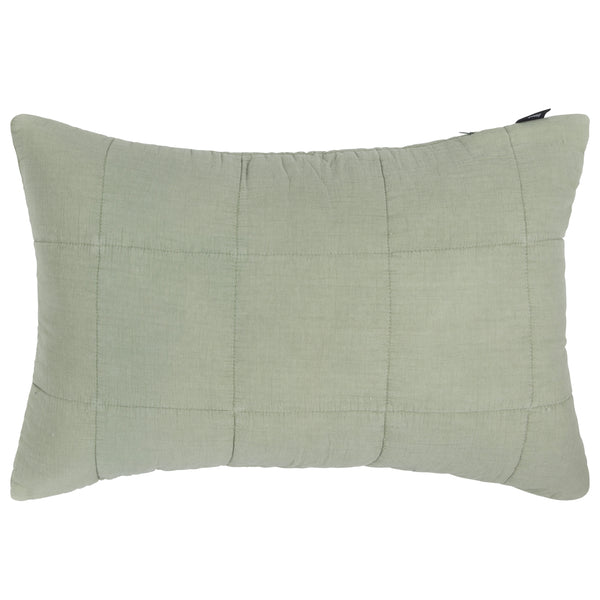 Linolux Kussenhoes Blocks Stonewashed Mineral Green 40x60