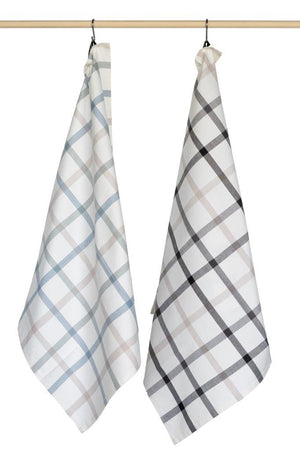 Jorzolino Theedoek 3 Kleur Ruit Grey Green/Sand/Grey Blue 65x65