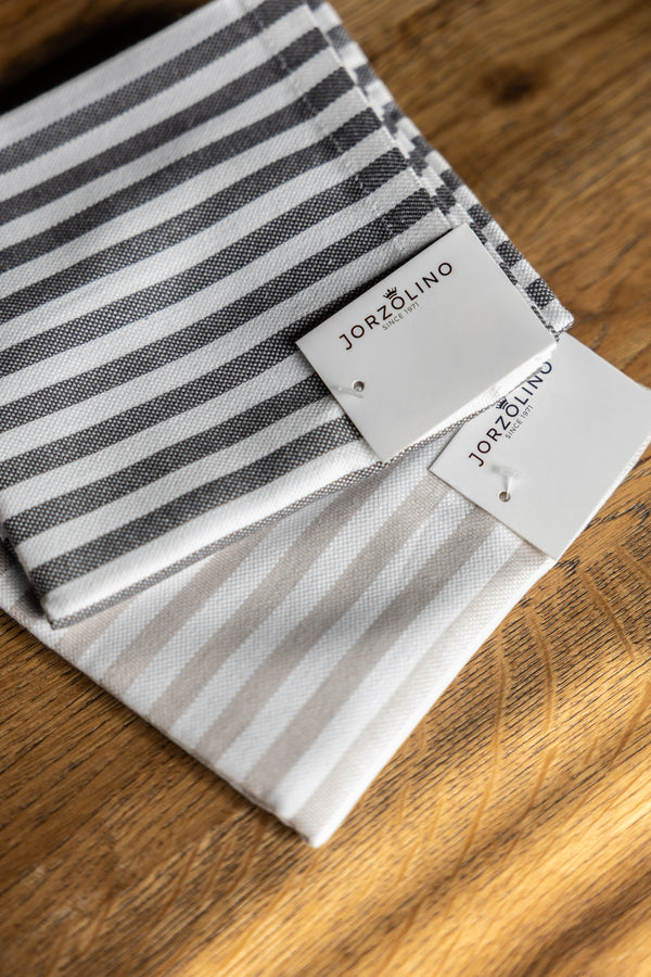 Jorzolino Theedoek Streep Grey 65x65