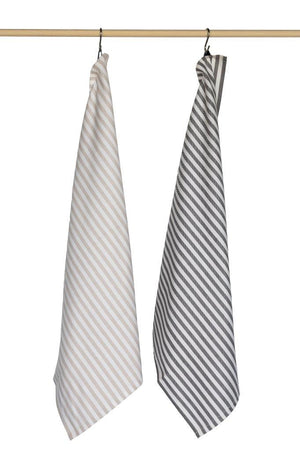 Jorzolino Theedoek Streep Grey 65x65