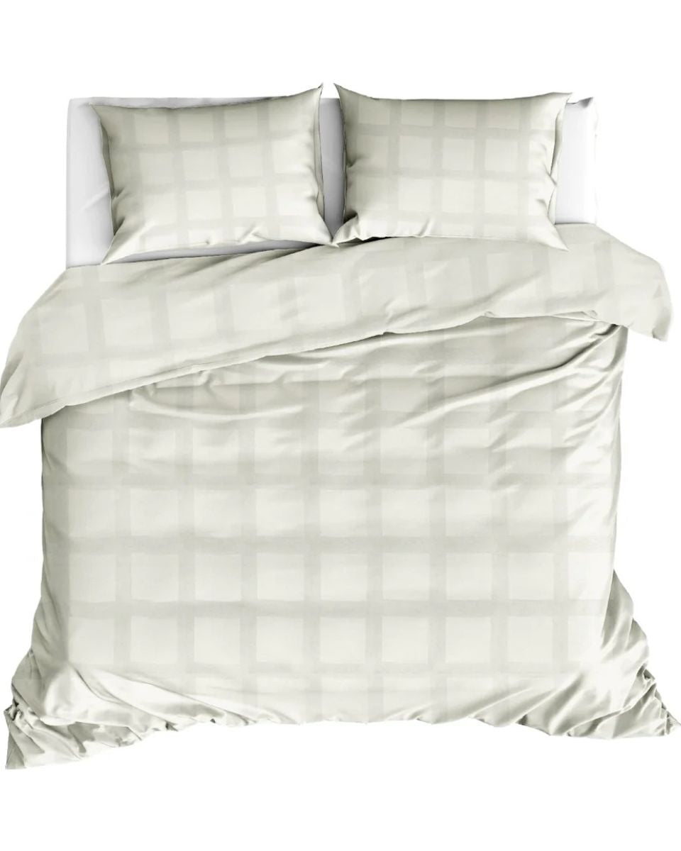 Dekbedovertrek Linolux Quadrant Off White- 400 count katoen satijn