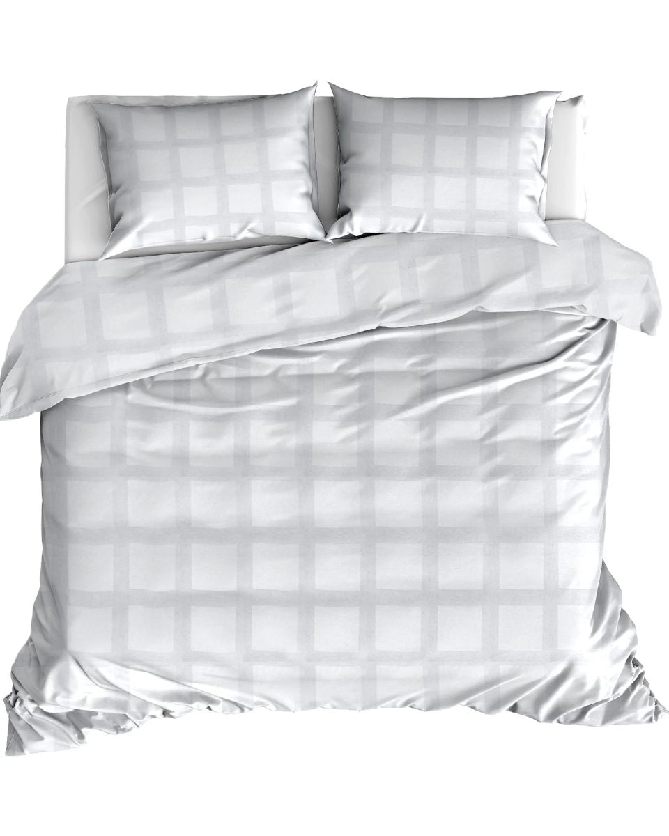 Dekbedovertrek Linolux Quadrant White- 400 count katoen satijn