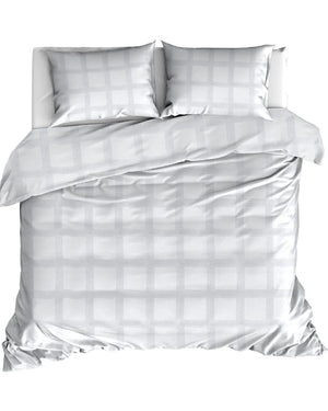 Dekbedovertrek Linolux Quadrant White- 400 count katoen satijn