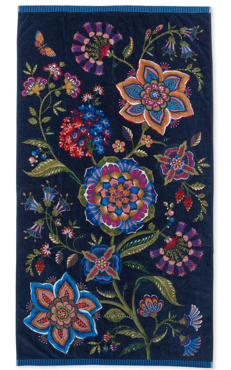 Pip Studio Strandlaken Viva La Viva Dark Blue – luxe velours katoen