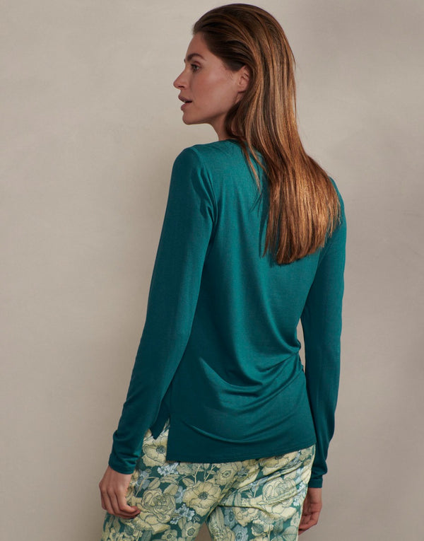 Top Lange Mouw Luyza Uni Deep Sea Blue model