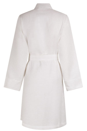 Wafel badjas kort Livello  Nature White achterzijde