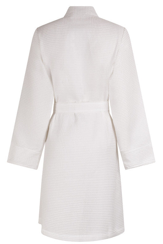 Wafel badjas kort Livello  Nature White achterzijde