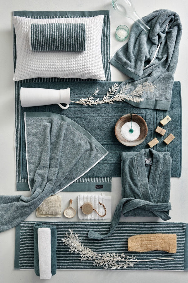 Badtextiel Vandyck Mouline pearl bleu