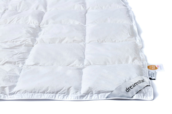 Dekbed Dreamstar 100% zuivere witte ganzendons Lente/herfst blokstiksel