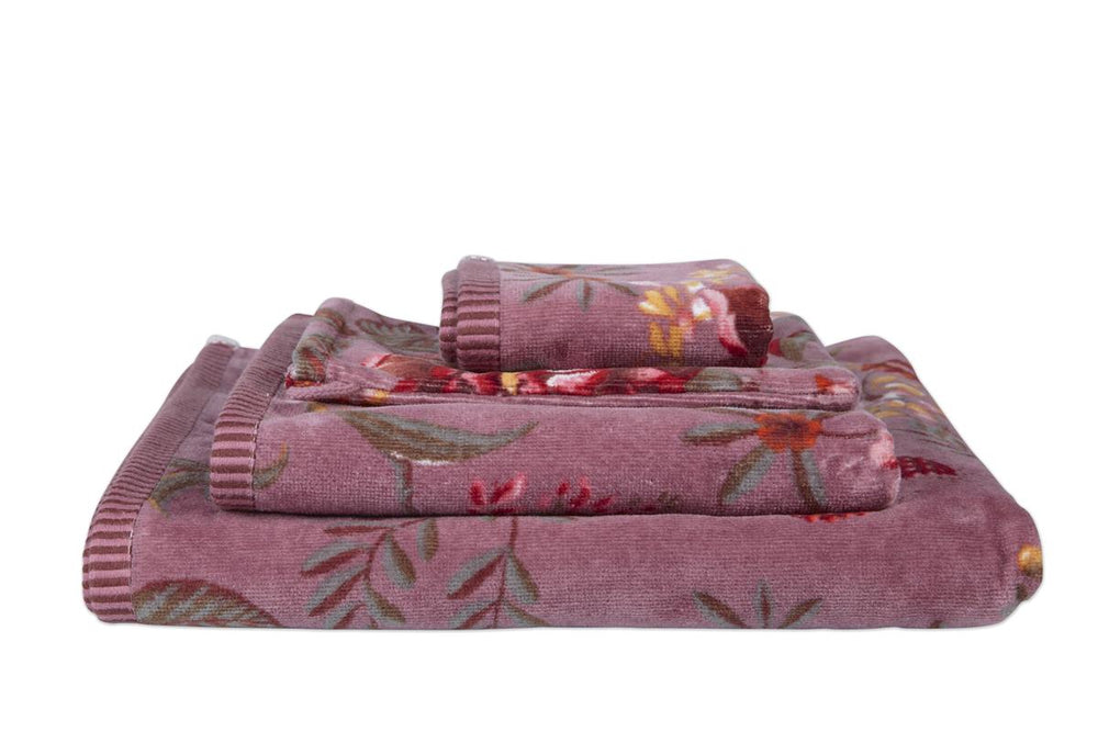 Badtextiel Pip Studio Secret Garden Mauve stapel