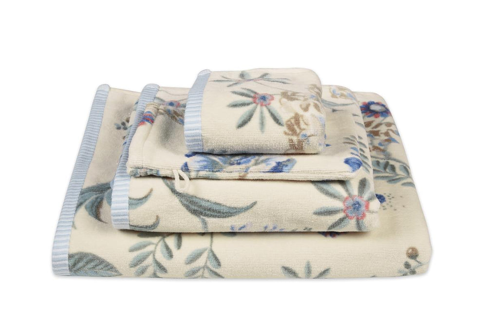 Badtextiel Pip Studio Secret Garden White/Blue stapel